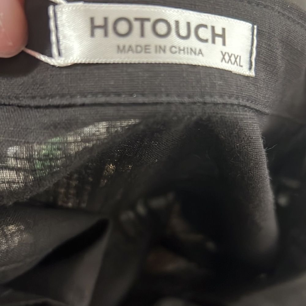 Hotouch black linen shirt dress coverup NWT size XXXL - Picture 11 of 12